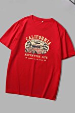 Unisex California Baskılı T-shirt - 3 Al 1 Öde