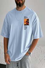 Erkek Beach Baskılı Oversize Tshirt - 3 Al 1 Öde