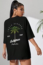 California Baskılı Unisex Oversize Tshirt - FLO 3 Al 1 Öde
