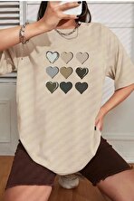 Unisex Kalp Baskılı T-shirt - 3 Al 1 Öde