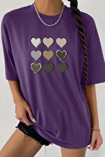 Unisex Kalp Baskılı T-shirt - 3 Al 1 Öde