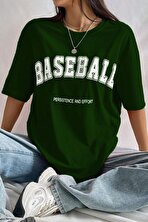 Unisex Baseball Baskılı Oversize Tshirt - FLO 3 Al 1 Öde