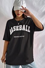 Unisex Baseball Baskılı Oversize Tshirt - FLO 3 Al 1 Öde