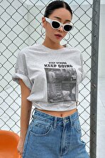 Unisex KeepGoing Baskılı Tasarım Tshirt - 3 Al 1 Öde