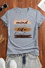 Unisex Mind Life Vibes Baskılı Oversize Tshirt - FLO 3 Al 1 Öde