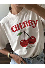 Unisex Happy Cherry Tasarım Basklı Tshirt - FLO 3 Al 1 Öde