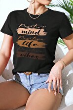 Unisex Mind Life Vibes Baskılı Oversize Tshirt - FLO 3 Al 1 Öde