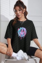 Unisex Smile Baskılı Tasarım Tshirt - 3 Al 1 Öde