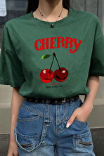 Unisex Happy Cherry Tasarım Basklı Tshirt - FLO 3 Al 1 Öde