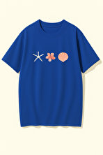 Unisex İstiridye Kabuk Tasarım Basklı Tshirt - FLO 3 Al 1 Öde