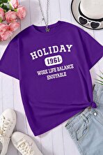 Unisex Holiday Baskılı Tasarım Tshirt - 3 Al 1 Öde