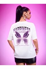 Unisex Happiness Baskılı Tasarım Tshirt - FLO 3 Al 1 Öde