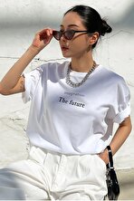 Unisex The Future Baskılı Oversize T-shirt - 3 Al 1 Öde