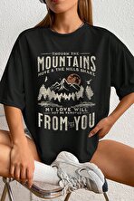 Unisex Mountains Baskılı Tasarım Tshirt - 3 Al 1 Öde