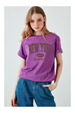 Pamuklu New York Baskılı Oversize T-shirt - FLO 3 Al 1 Öde
