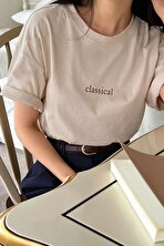 Unisex Classical Baskılı Oversize Tshirt - 3 Al 1 Öde