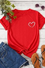 Unisex Hearts Baskılı Tasarım Tshirt - 3 Al 1 Öde