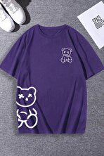 Unisex Draw Bear Baskılı Tasarım Tshirt - FLO 3 Al 1 Öde