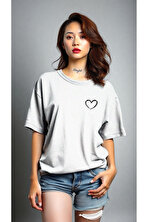 Hearts Baskılı Tasarım Tshirt - 3 Al 1 Öde