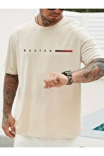 Unisex Boston Tasarım Basklı Tshirt - 3 Al 1 Öde