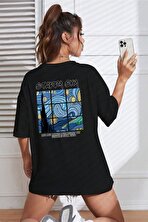 Starry Sky Baskılı Unisex Oversize Tshirt - FLO 3 Al 1 Öde