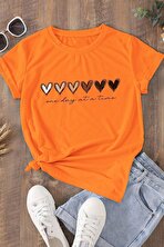 Unisex Hearts Baskılı Tasarım Tshirt - 3 Al 1 Öde