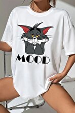 Unisex Mood Baskılı Oversize Tshirt - FLO 3 Al 1 Öde