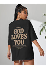 Good Loves You Baskılı Unisex Oversize Tshirt - 3 Al 1 Öde