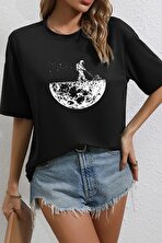 Unisex Uzay Temalı Baskılı T-shirt - FLO 3 Al 1 Öde