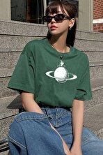 Unisex Astronaut Rides Baskılı T-shirt - 3 Al 1 Öde