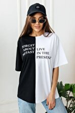 Unisex Forget Live Baskılı Oversize Tshirt - FLO 3 Al 1 Öde