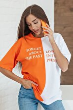 Unisex Forget Live Baskılı Oversize Tshirt - 3 Al 1 Öde