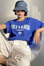 Unisex Pattern Blue Baskılı Tasarım Tshirt - 3 Al 1 Öde