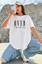 Unisex Over Thinking Baskılı Tasarım Tshirt - FLO 3 Al 1 Öde