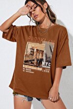 Unisex Brooklyn Baskılı Tasarım Tshirt - 3 Al 1 Öde