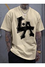 Unisex Los Angles Baskılı Oversize Tshirt - FLO 3 Al 1 Öde