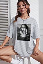Unisex Mona Lisa Baskılı Tasarım Tshirt - 3 Al 1 Öde