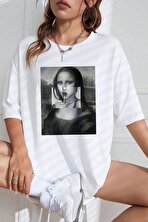 Unisex Mona Lisa Baskılı Tasarım Tshirt - FLO 3 Al 1 Öde