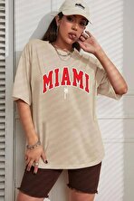 Unisex Miami Baskılı Tasarım Tshirt - 3 Al 1 Öde