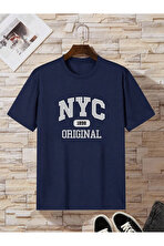 NYC Baskılı Unisex Oversize Tshirt - FLO 3 Al 1 Öde