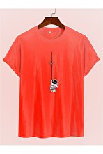 Unisex Mini Astranot Tasarım Basklı Tshirt - 3 Al 1 Öde