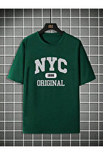 NYC Baskılı Unisex Oversize Tshirt - FLO 3 Al 1 Öde