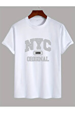 NYC Baskılı Unisex Oversize Tshirt - 3 Al 1 Öde