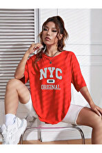 NYC Baskılı Unisex Oversize Tshirt - 3 Al 1 Öde