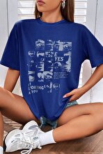 Unisex Looking Baskılı Oversize Tshirt - 3 Al 1 Öde