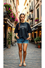 Unisex West Coast Baskılı Oversize Tshirt - FLO 3 Al 1 Öde