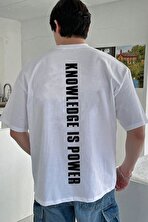 Unisex Knowledge is Power Baskılı Tasarım Tshirt - 3 Al 1 Öde