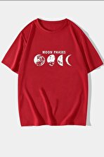 Unisex Moon Phases Baskılı T-shirt - 3 Al 1 Öde
