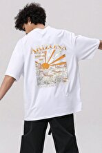 Unisex Sırt Baskılı Arizona Oversize Tshirt - 3 Al 1 Öde