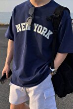 Erkek New York Baskılı Oversize Tshirt - 3 Al 1 Öde